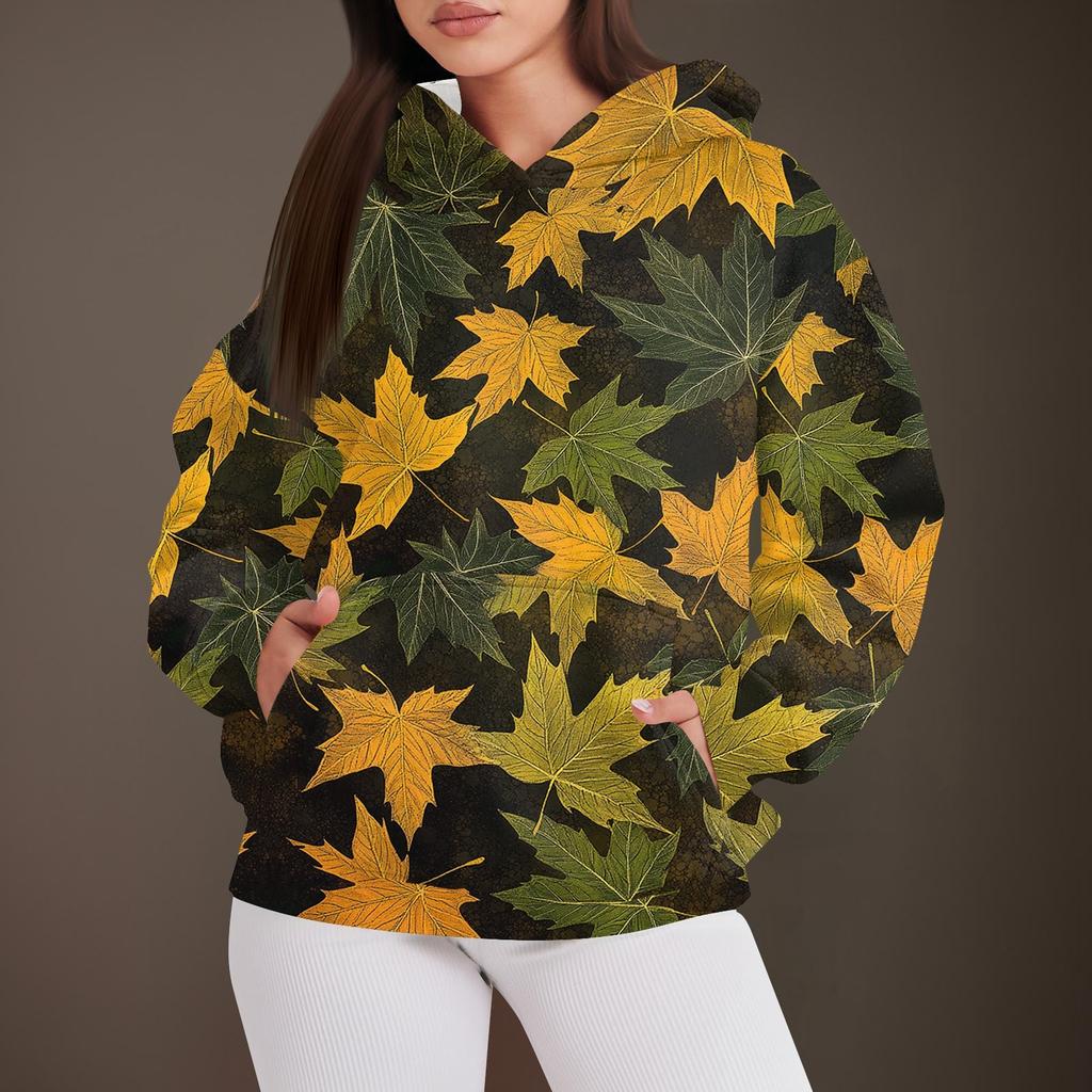 Женская мода повседневный пуловер с капюшоном толстовка с принтом длинный рукав толстовка