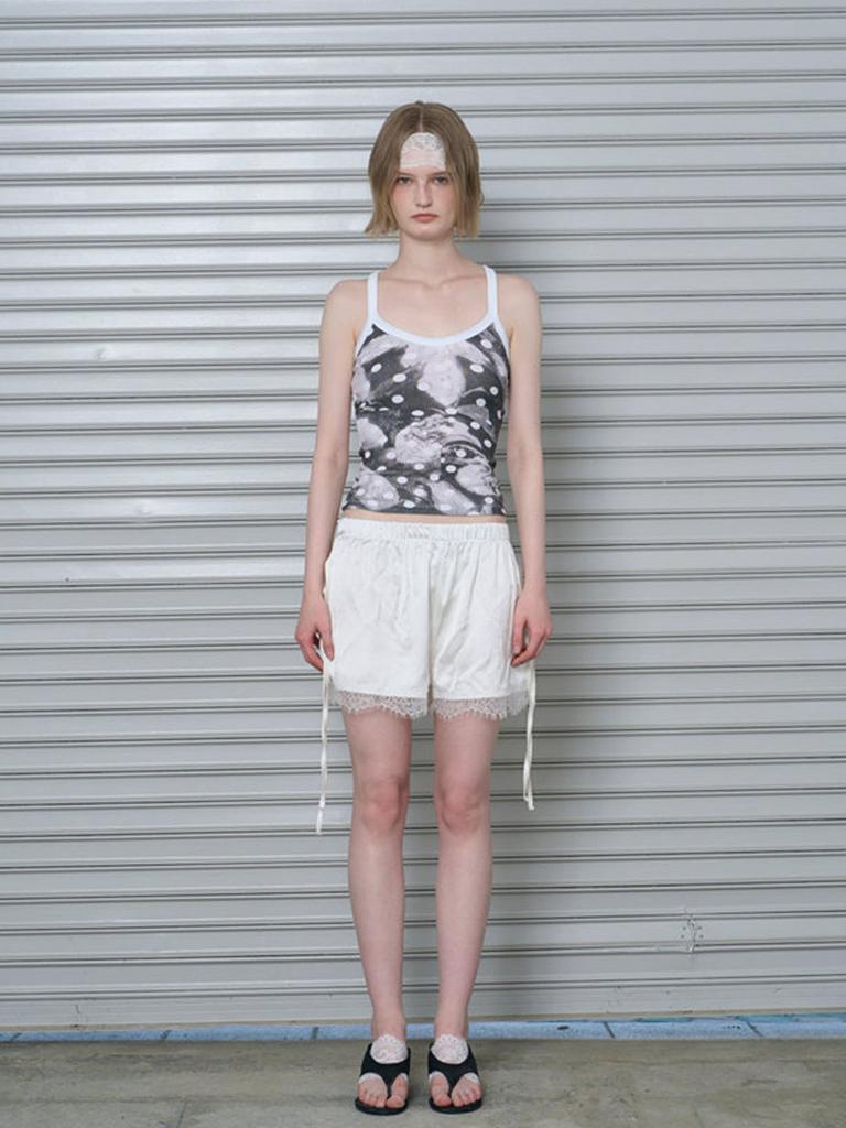 RAMEE Strap Point Satin Pants (Cream Color)