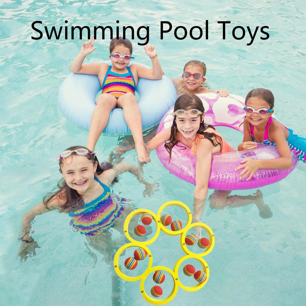 Игра в бассейне Плавающие игры для бросания Интерактивное водное спортивное мероприятие с 12 радужными мячами для детей, друзей, взрослых, семьи