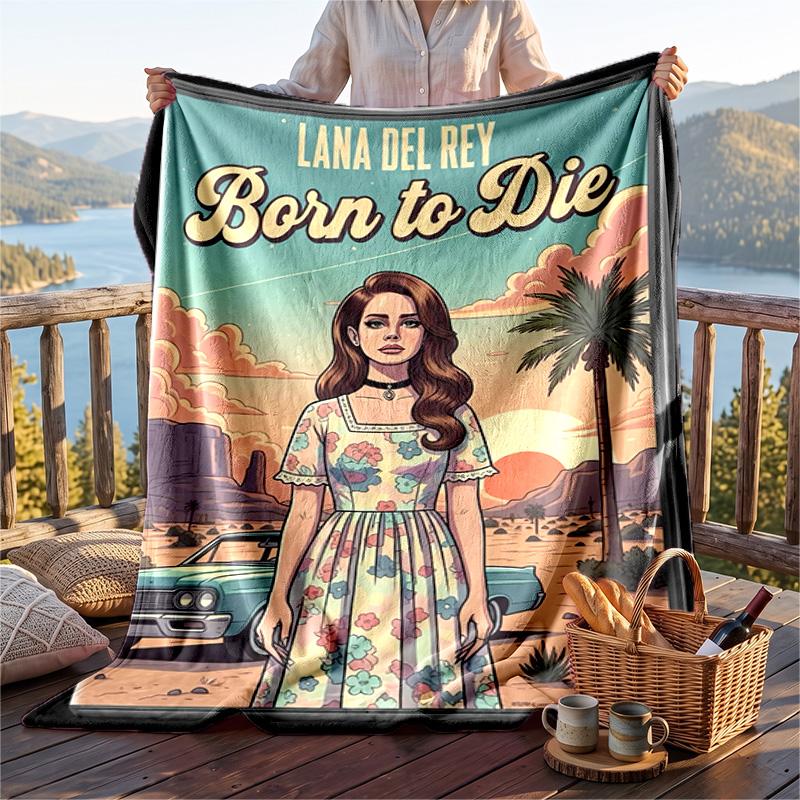 Теплый фланелевый плед, легкий уютный плед Lana Del Rey для кровати, дивана и повседневного использования