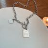 Titanium Steel Does Not Fade Temperament Accessories Hip Hop Necklace Cold Wind Letter Square Brand Collarbone Chain Neck Chain Item