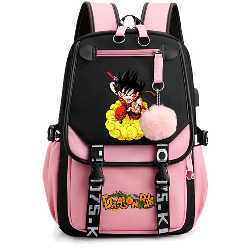 Аниме Dragon Ball Женский мультяшный рюкзак Водонепроницаемый USB рюкзак с легкой книжной сумкой для детей Подарки Мужчины Женщины Дорожная сумка Сумка для отдыха Рюкзак