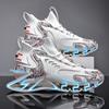 Men's High-top Running Men's Shoes Basketball Shoes Sports Large-size Blade Flying Woven Surface Breathable Dad Shoes