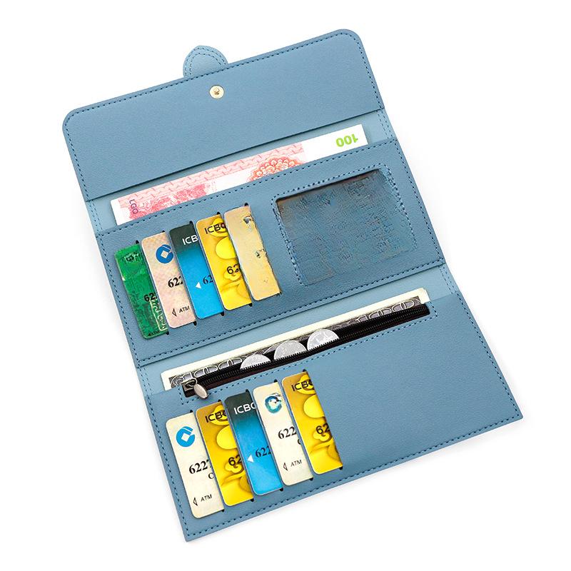 Женский длинный кошелек, простой и свежий кошелек для монет из искусственной кожи