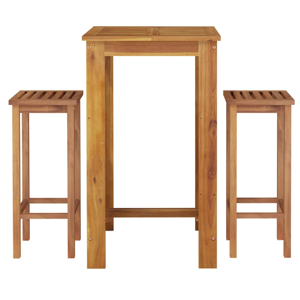 3 Piece Garden Bar Set Solid Acacia Wood