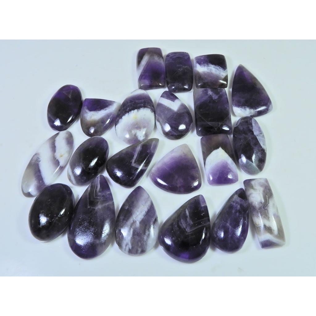 345Cts. Natural Amethyst Lace Agate Mix Cabochon Loose Gemstone 21 Pcs Lot C-809