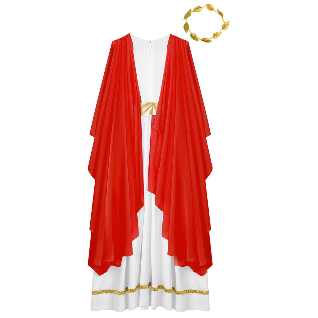 Дети греческая Афина Гостуме девушки принцесса шифоновое длинное платье платье с повязкой на голову для косплей вечеринки