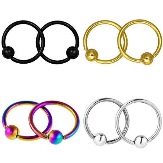 2шт 4 мм мужчины женщины хирургическая сталь кольцо в носу обруч пирсинг хряща