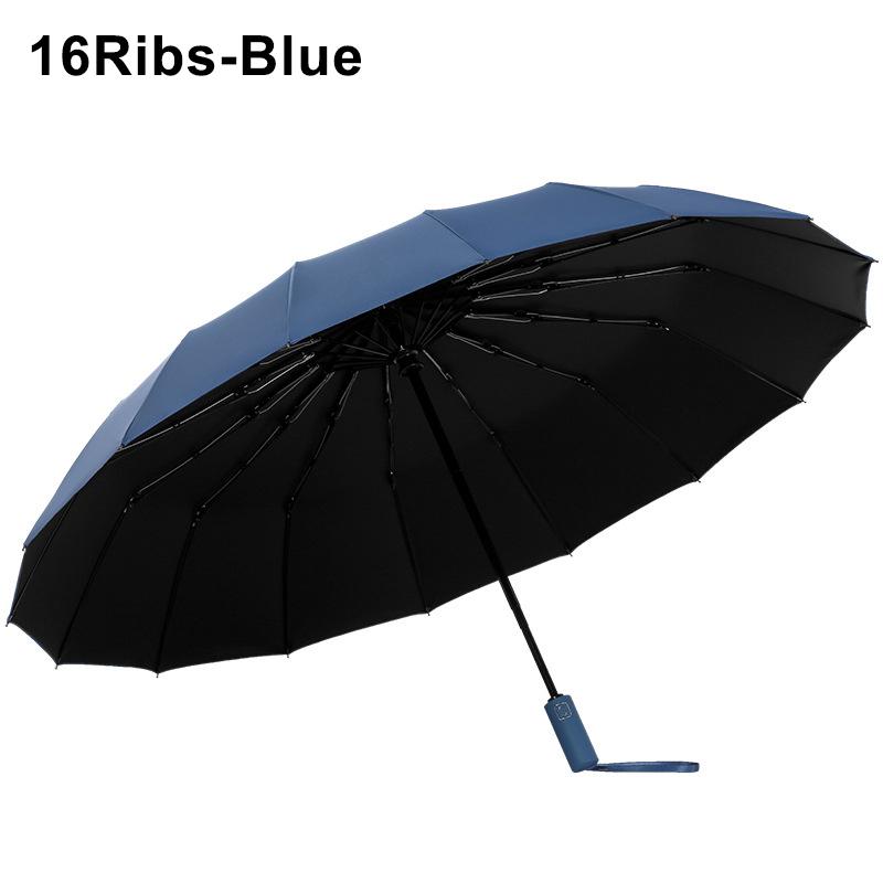 16Ribs Large Strong Fully Automatic UV Umbrella Folding Rain Men Women Luxury Business Male Umbrella Windproof