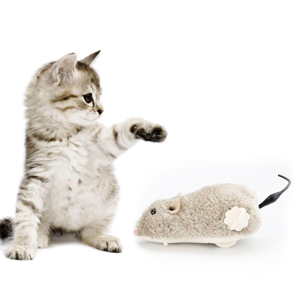 Rat Mechanical Motion Power Wind Up Toys Cat Dog Playing Toy Clockwork Toy Plush Mouse Toy