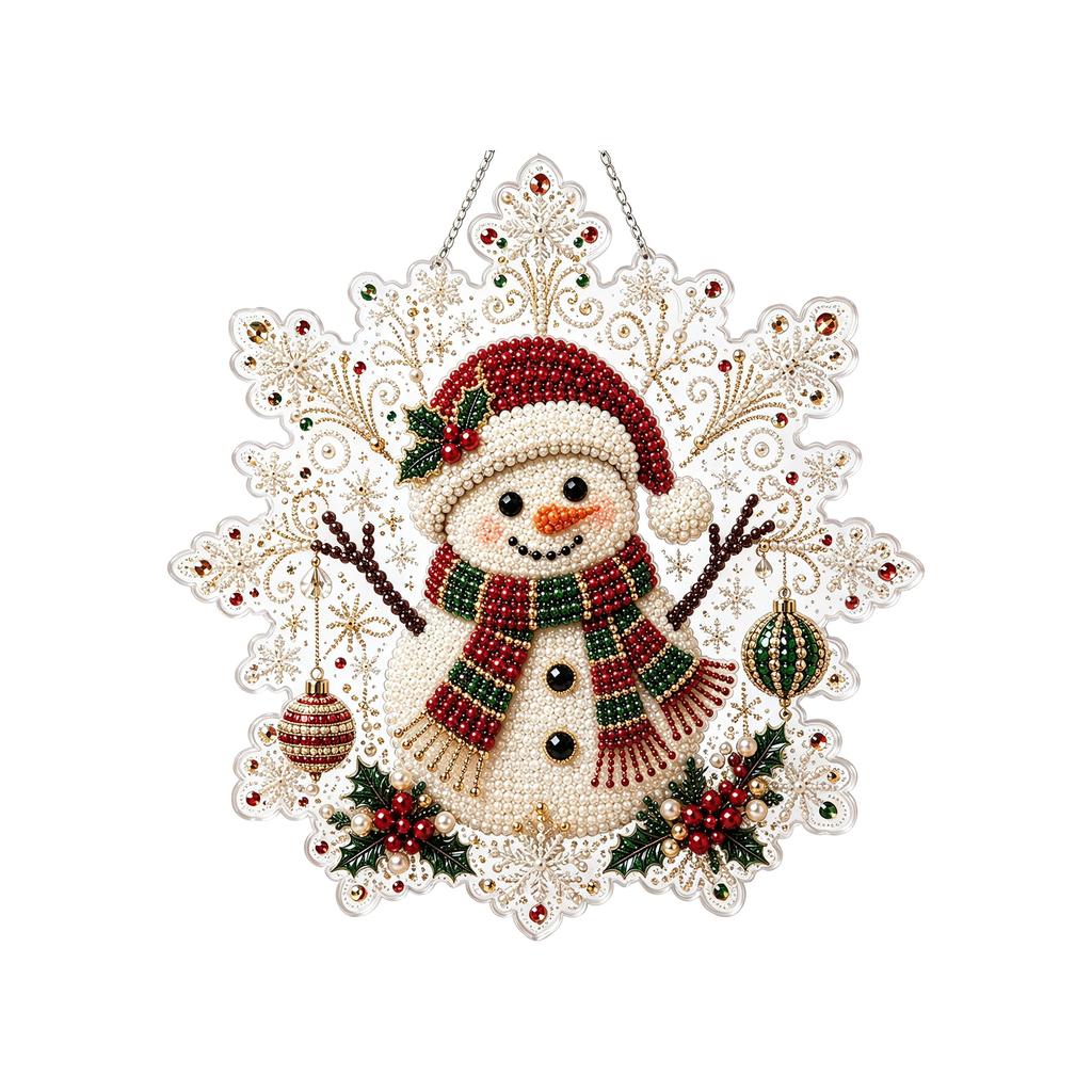 Christmas Pearl Diamond Painting Set Christmas Snowman, Holiday Wall Table Handcraft Decor