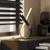 Contemporary Design Table Lamp - Spiral Design Table Lamp - dim. 21L x 15W x 43H cm - Black Alu. Warm White LED