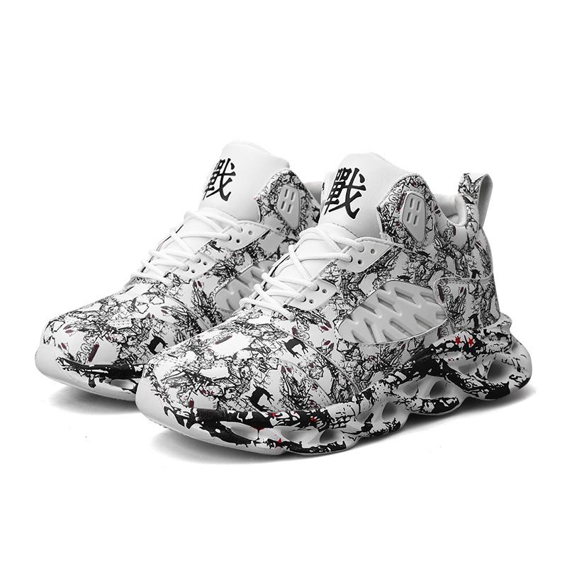 TUINANLE Мужские зимние ботинки с принтом граффити, зимние плюшевые теплые кроссовки на платформе, нескользящие, мужская спортивная обувь