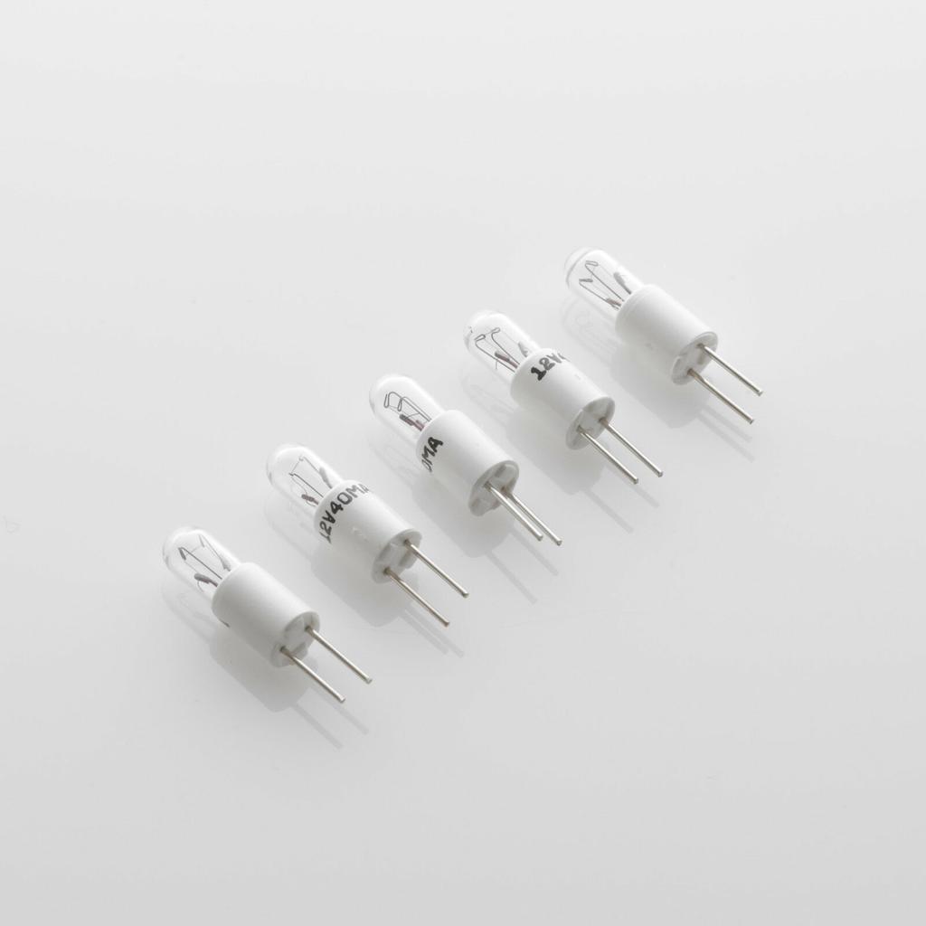 Incandescent Lamp Clear 12V 40mA Round with Domed Top RT-1 3/4 Radial - Bi-Pin