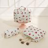 1Pc Cherry Printing Makeup Bag Quilted Makeup Bag Large Flower Makeup Bag Women'S Cotton Makeup Bag Flower Travel Wash Bag