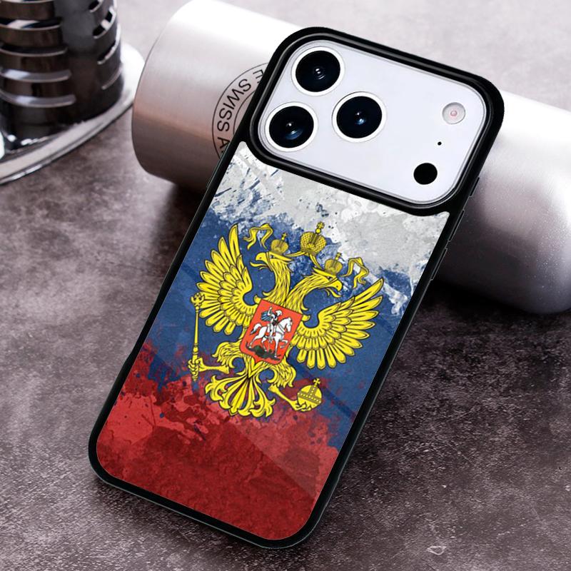 Чехол для телефона с гербом России и флагом для iPhone 17 16 15 Pro Max Air 14 13 12 11 Plus Ударопрочный Чехол Capa
