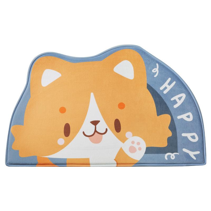 Bathroom Mats Entrance Mats Rug Cartoon Semicircle Falai Velvet Bedroom Bathroom Doorway Water-absorbent Foot Mats Non-slip Mats