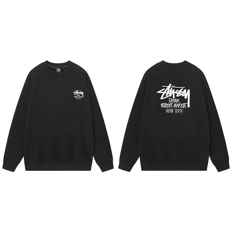 Mens Plain Crewneck Sweatshirt Oversized Fit Casual Long Sleeve Hoodless Top Winter