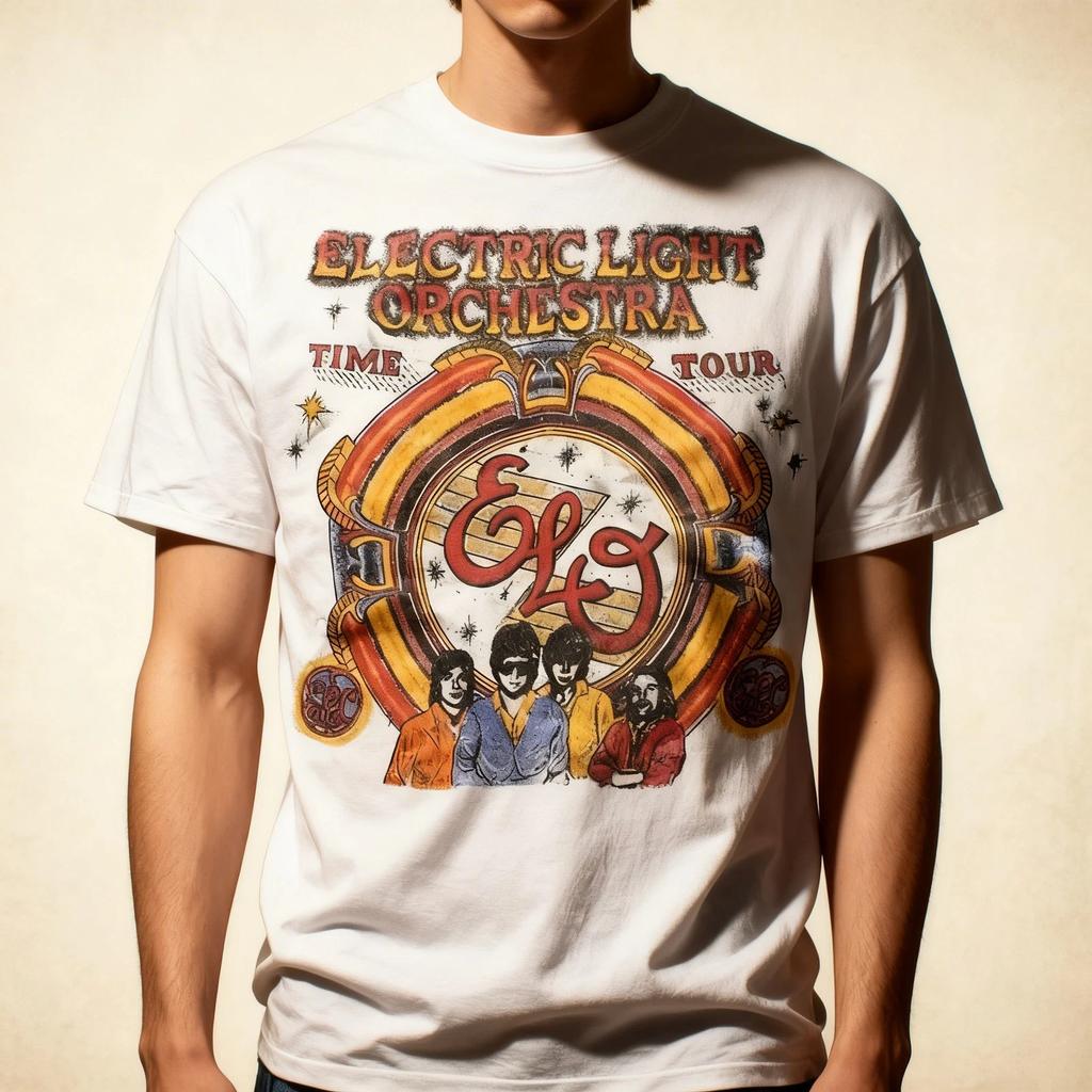 NEW! Elo Electric Light Orchestra Time Tour White T-shirt S-5XL