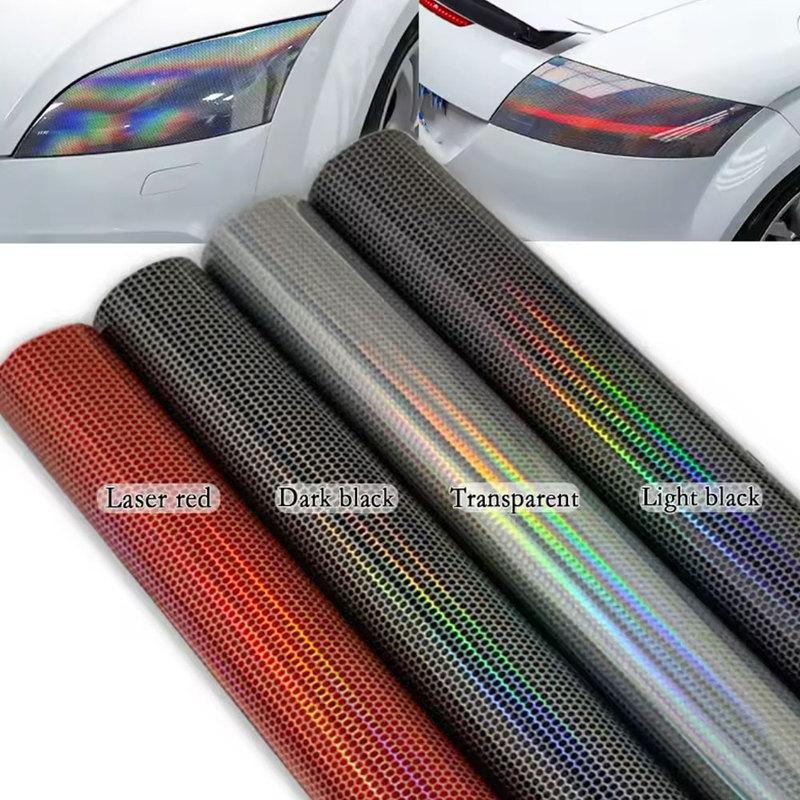 Car Sticker Headlight Lamp Film Auto Laser Honeycomb Taillight Lamp rhombus protective film Waterproof Self-Adhesive Stickers