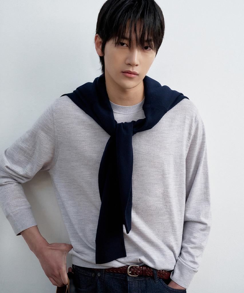 SIECLE Light Wool Crew Neck Knit (Light Gray)