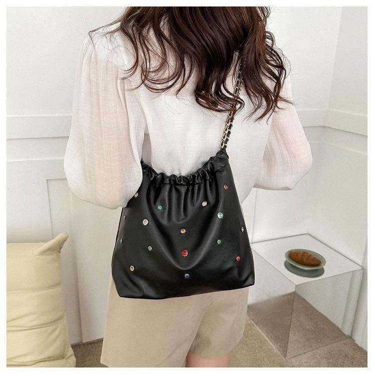 IELGY Женская портативная вместительная сумка-ведро, модная сумка через плечо под мышкой