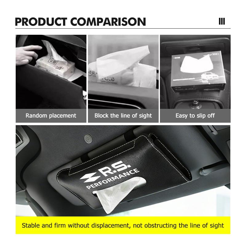 Car Tissue Box Sun Visor Hanging Napkin Holder Paper Storage Bag For Renault Dacia Duster Megan Zoe Scenic Koleos Fluence NN39