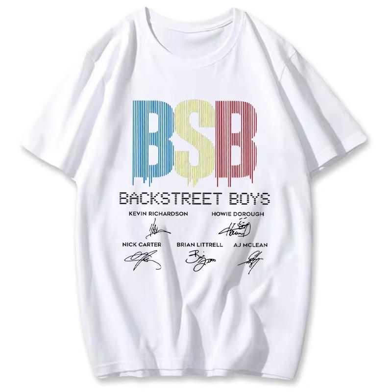 Backstreet Boys Tour American Boy Band BSB Fan Women's Tshirt Gift Unique Portrait Printed Tops Women Cotton Nostalgia Classics Tees