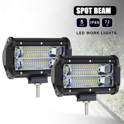 72W Off Road LED Bar Spot Led Beam Дневные ходовые огни Противотуманные фары Рабочий свет Светодиодные фары