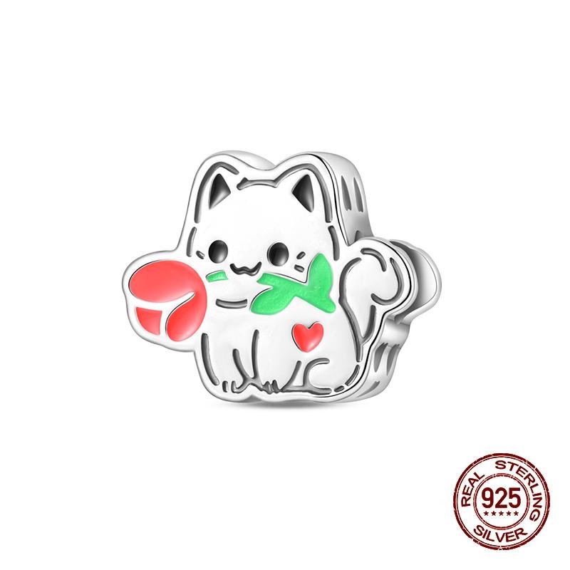 Charms Copper Moon Luminous Magical Cat Charms Beads Fit Original Bracelets Fashion Diy Jewelry Birthday Gifts