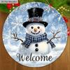 Rustic Christmas Wooden Sign with Adorable Snowman Pattern - Navidad Welcome Sign for Front Door, Wall Hanging Decor - Ideal Christmas Decoration
