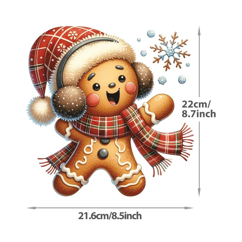 Красивые рождественские термонаклейки, милые пряничные человечки, сделай сам футболки, одежда, наклейки, толстовки, шапки, термотрансферные наклейки, приклеиваемые термопрессом