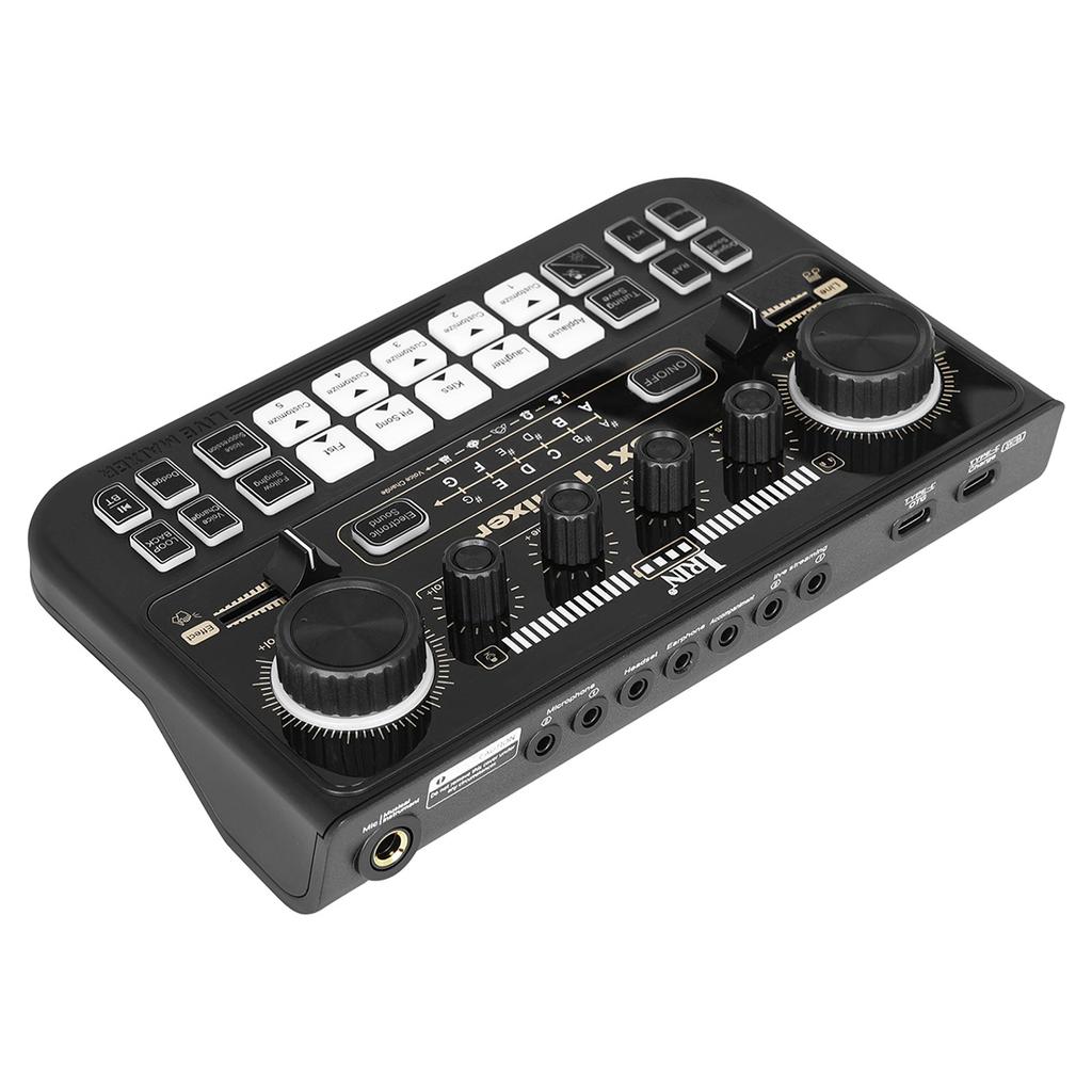 DJ-микшер SX11 Совместимая звуковая карта для живых выступлений со светодиодным экраном 3-полосный эквалайзер Порт интерфейса 3,5 мм TRRS с многофункциональностью