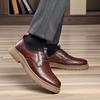 Новые мужские кожаные туфли в стиле business casual, стильные дышащие шнурованные туфли-оксфорды в британском стиле для мужчин