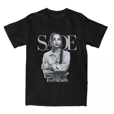 Мужские футболки в стиле 80-х S-Sade Adu, 100% хлопок, винтажные футболки, футболки с круглым вырезом, одежда с коротким рукавом, новинка