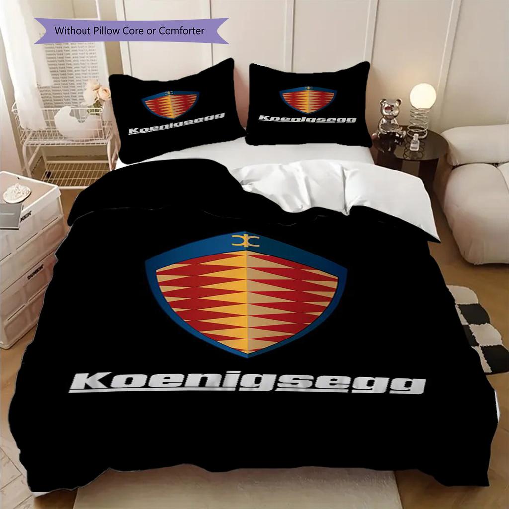 Koenigsegg Luxury Supercar Emblem Bedding (1 * duvet cover + 2 * pillowcase, without core) 2D Flat Soft and comfortable Duvet cover and pillowcase