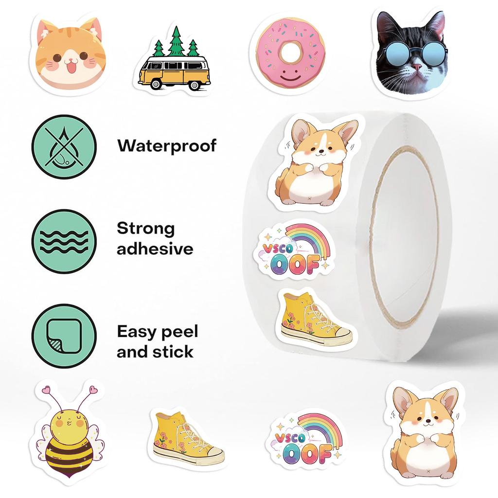 500 Pieces/roll Roll Tape Small Freshman Account Material Decorative Envelope Special Sealing Sticker