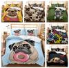 3D Cartoon Dog Series Bedding Set Personalized Cartoon Duvet Cover and Pillowcase with Microfiber Fabric Washable Home Decoration