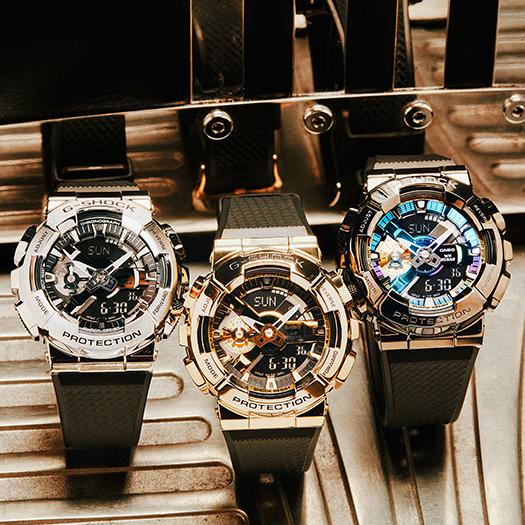 Casio Мужские часы G-SHOCK из нержавеющей стали, водонепроницаемость 200 м, аналоговые, ударопрочные, кварцевые, GM-110B-1A