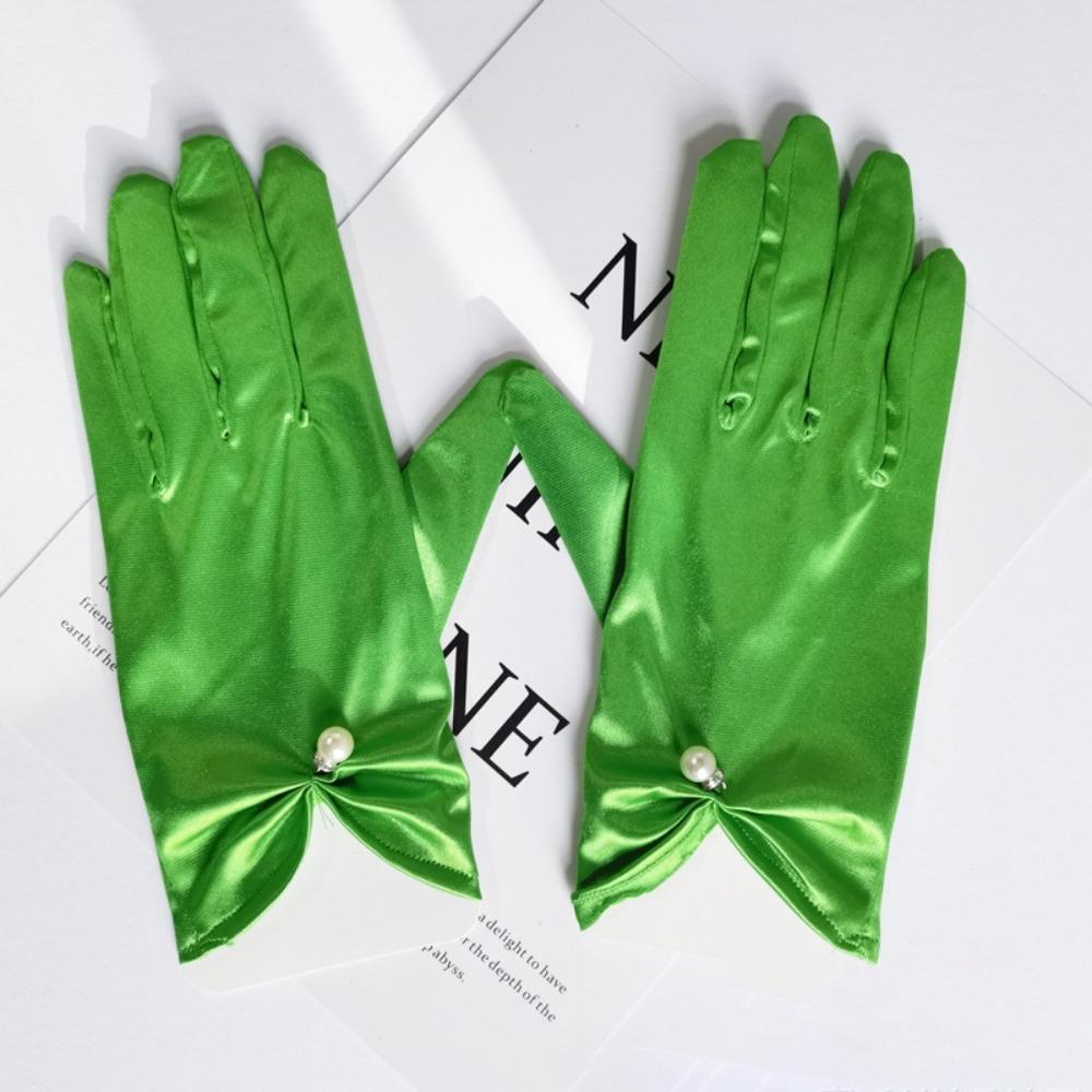 Solid Color Bridal Gloves Satin Dance Mittens Events Activities Dress Stage Gloves Wedding