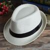 Simple Women Ribbon Decoration Wide Brim Men Beach Hats Fedoras Weave Shade Sun Caps Straw Hat