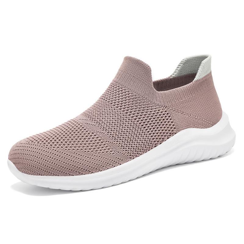 Women's Shoes New Fly-woven Breathable Casual Shoes Light Mouth Lightweight Single Shoes Soft Sole Comfortable Net Shoes Solid Color Simple Shoes Wom