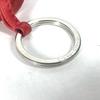 HERMES fringe Carmen Bag Charm Key Ring Key Holder Leather Red/SilverHardware