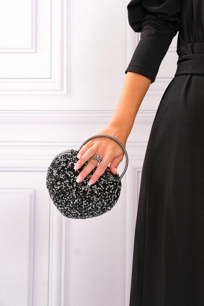 Women's Stylish and Useful Evening Dress Bag Women's Heart Stoned Saxe Blue Evening Dress Bag