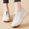 2025 New Round Toe Thick Sole Lightweight Casual Fashion Walking Shoes Comfortable Zipper Spring/Summer Running Sneakers Women