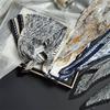 Мятый квадратный шарф женский новый имитация шелка печатный шелковый шарф высококачественный платок на голову повязка на голову плиссированный маленький шарф шаль