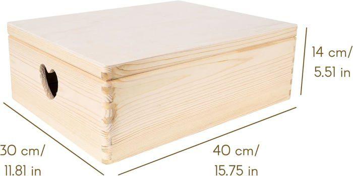 Boîte de Rangement - Creative Deco - 40x30x14 cm - Bois - Personnalisable - Mixte