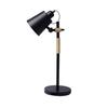 Nordic Style Metal Desk Lamp,Modern Minimalist Adjustable Reading Lamp with Solid Natural Wood, (Desk Lamp Black)