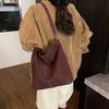 Large Capacity Bag Women's 2025 Autumn New Retro Broadband Shoulder Messenger Bag Fashionable Texture Commuter Bucket Bag