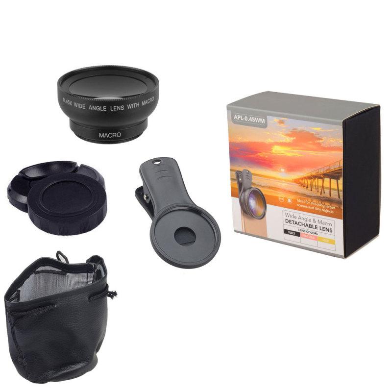 2in1 Lens 0.45x Wide Angle+12.5x Macro Lens General Professional Hd Mobile Phone Special